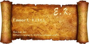 Emmert Kitti névjegykártya